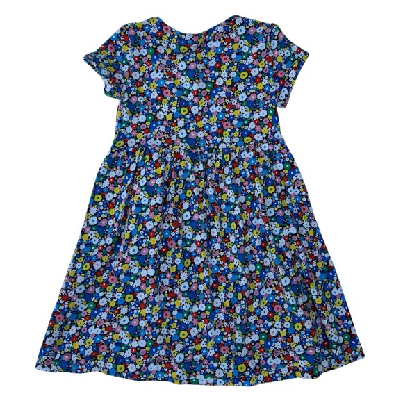 Mini Boden Girls Fun Jersey Dress 6/7Y | Blue Floral, Pockets, Soft Cotton, EUC - Picture 4 of 7